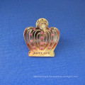 Crown Shape Lapel Pin Brass Badge with Diamond (GZHY-LP-031)